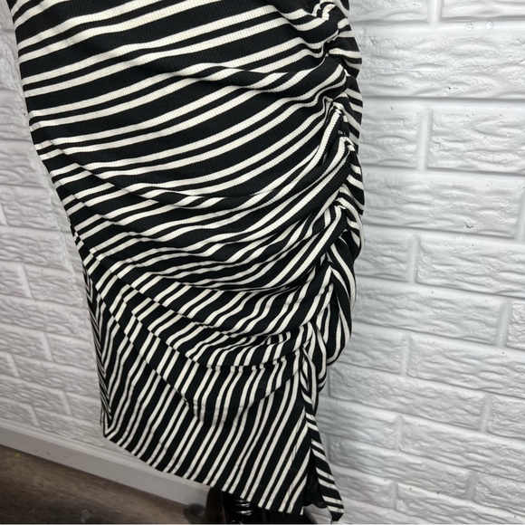 ANTHROPOLOGIE NWT Striped Mock-Neck Ribbed Knit Dress Size L - Picture 7 of 12